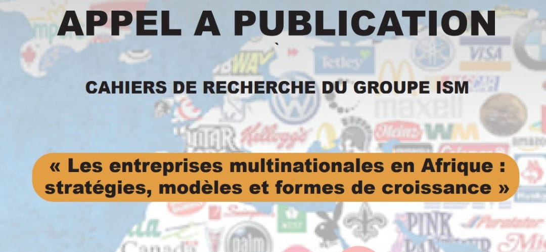 APPEL A PUBLICATION CAHIERS DE RECHERCHE DU GROUPE ISM